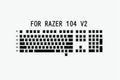 White and black Budino V2 PBT doubleshot keycap set for mechanical keyboards, showing backlight compatibility.
