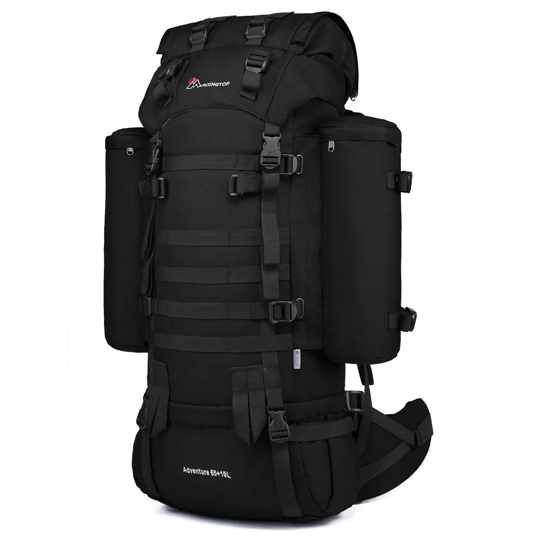 36-55L polyester tactical mountaineering backpack in black, navy, grey, or camouflage for hiking and camping