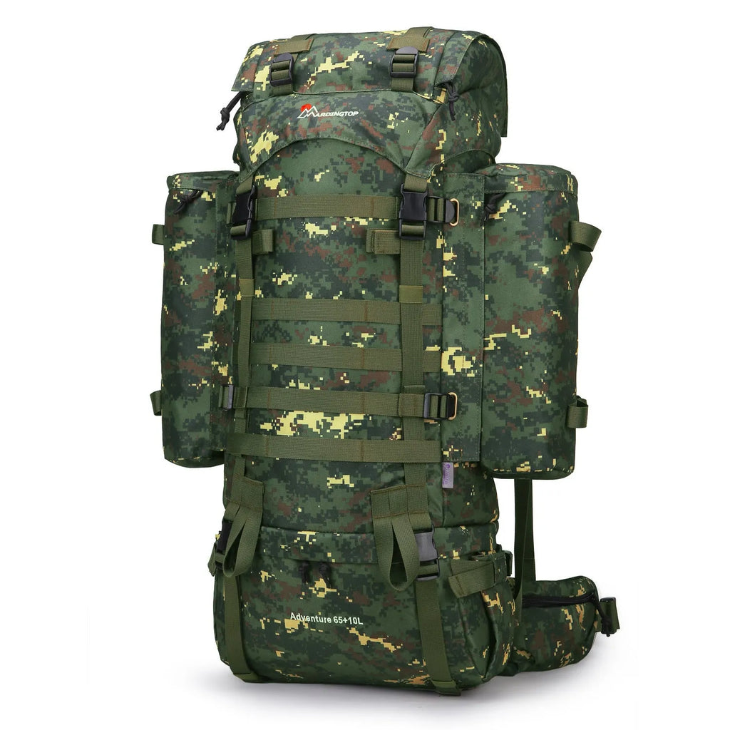 36-55L polyester tactical mountaineering backpack in black, navy, grey, or camouflage for hiking and camping