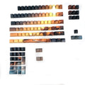 Saturn engraved mechanical keyboard keycap set with 110 keys showing top and side engraving style options