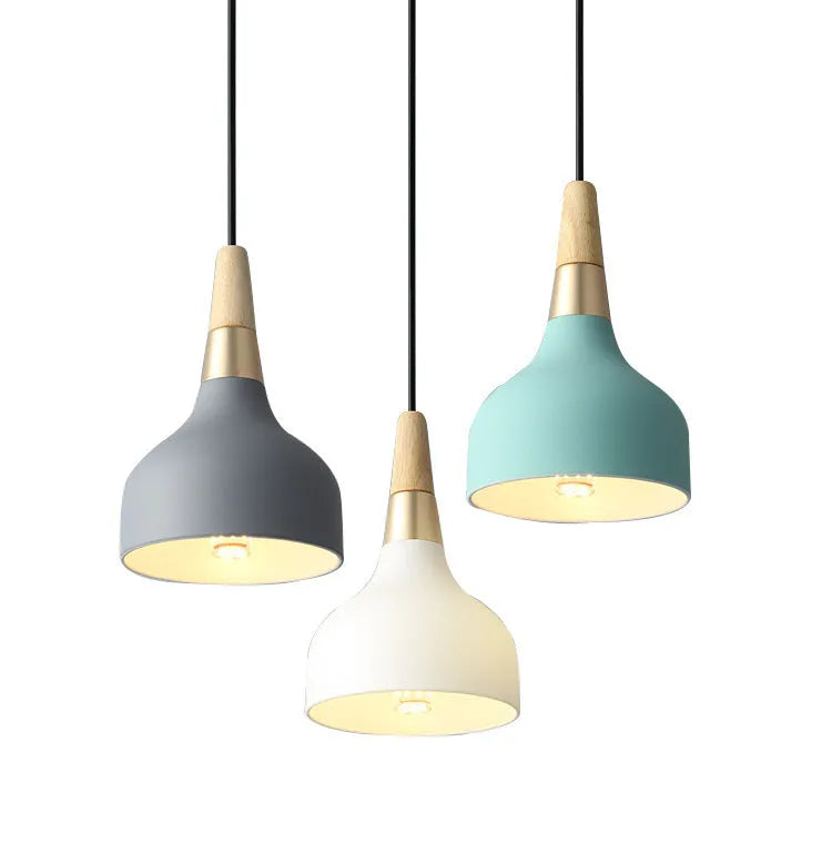Three-headed small chandelier, 150x200mm, 220V LED, adjustable 1m height, six colours