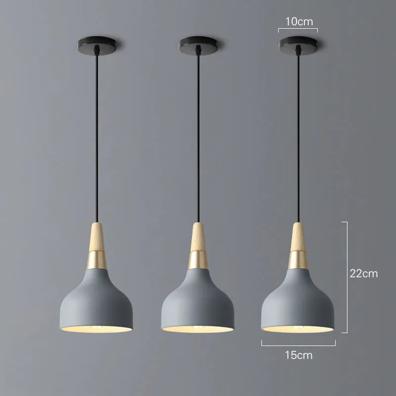 Three-headed small chandelier, 150x200mm, 220V LED, adjustable 1m height, six colours