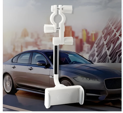 Black car mobile phone holder snapped onto rearview mirror cylindrical support frame