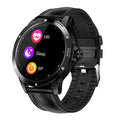 Smart waterproof silicone sports bracelet with a circular 1.28-inch IPS screen displaying information.