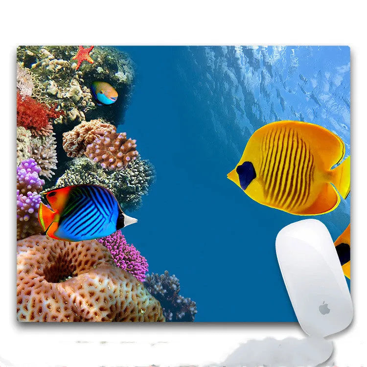 Custom rubber mouse pad with cloth surface and non-slip coaster base, 240×200mm dimensions