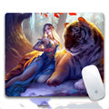 Custom rubber mouse pad with cloth surface and non-slip coaster base, 240×200mm dimensions