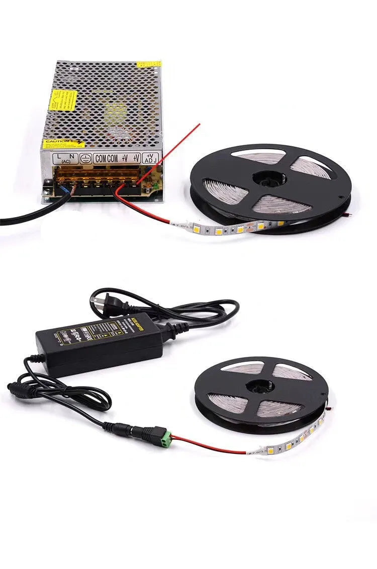 Epoxy waterproof flexible LED light strip showing 5050 beads at 60 per metre spacing