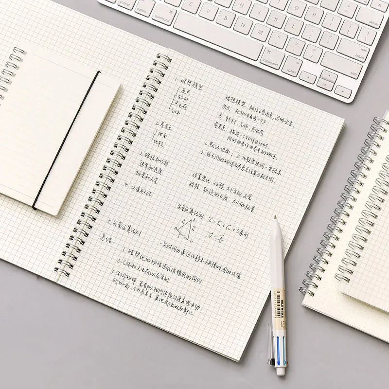 B5 coil grid notebook with super thick paper and PP cover in blue colour option