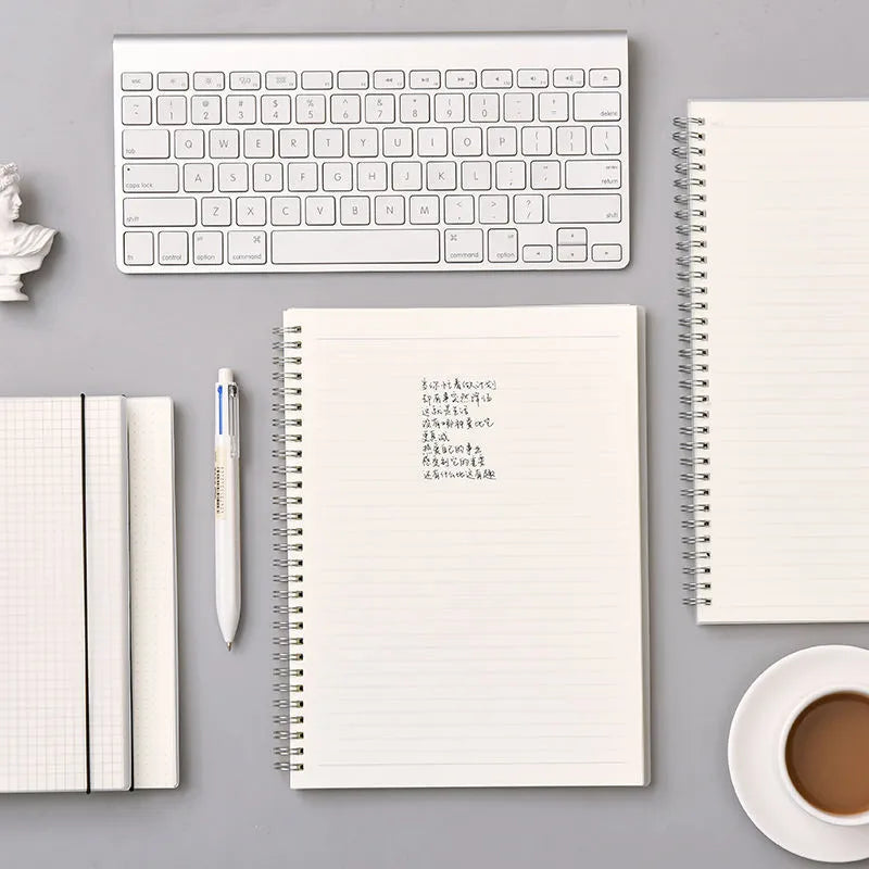 B5 coil grid notebook with super thick paper and PP cover in blue colour option