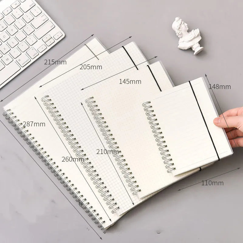 B5 coil grid notebook with super thick paper and PP cover in blue colour option