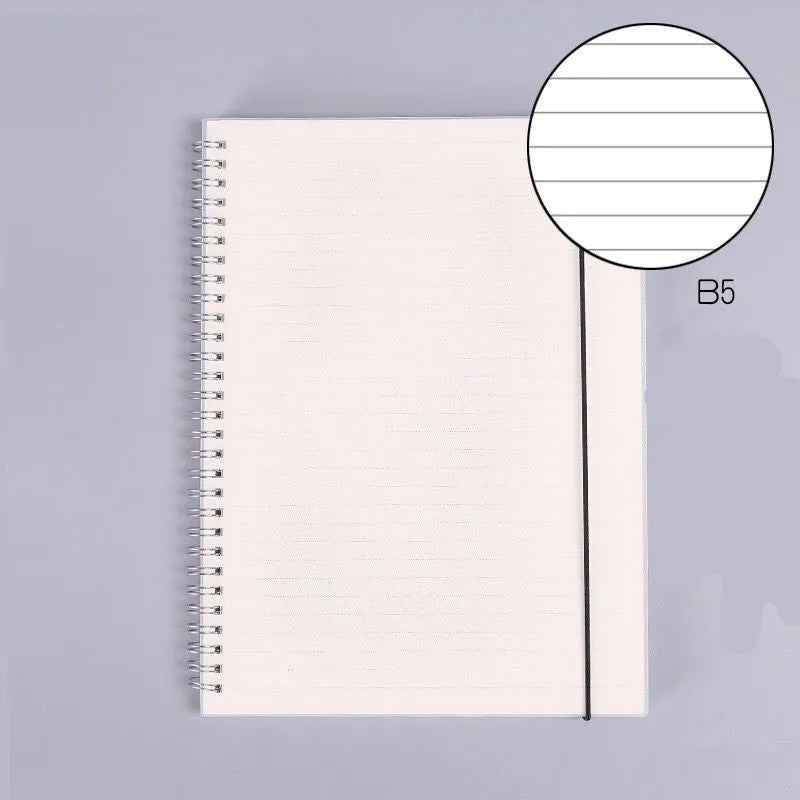 B5 coil grid notebook with super thick paper and PP cover in blue colour option