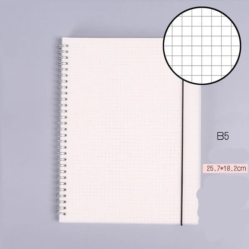 B5 coil grid notebook with super thick paper and PP cover in blue colour option