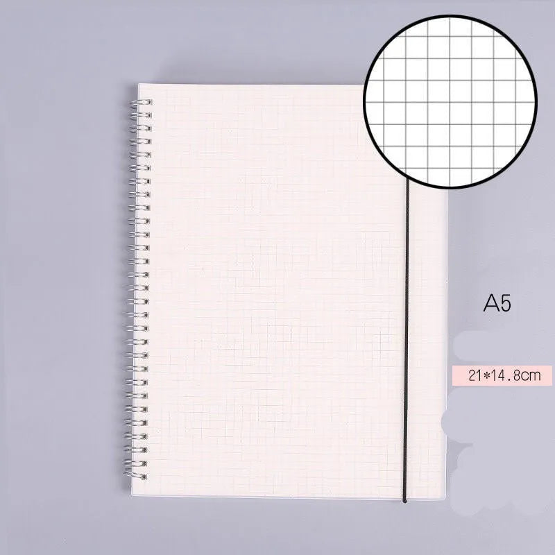 B5 coil grid notebook with super thick paper and PP cover in blue colour option