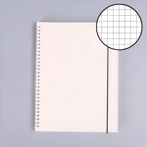 B5 coil grid notebook with super thick paper and PP cover in blue colour option