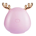 Compact portable Bluetooth speaker with white finish showing 75mm diameter dimensions