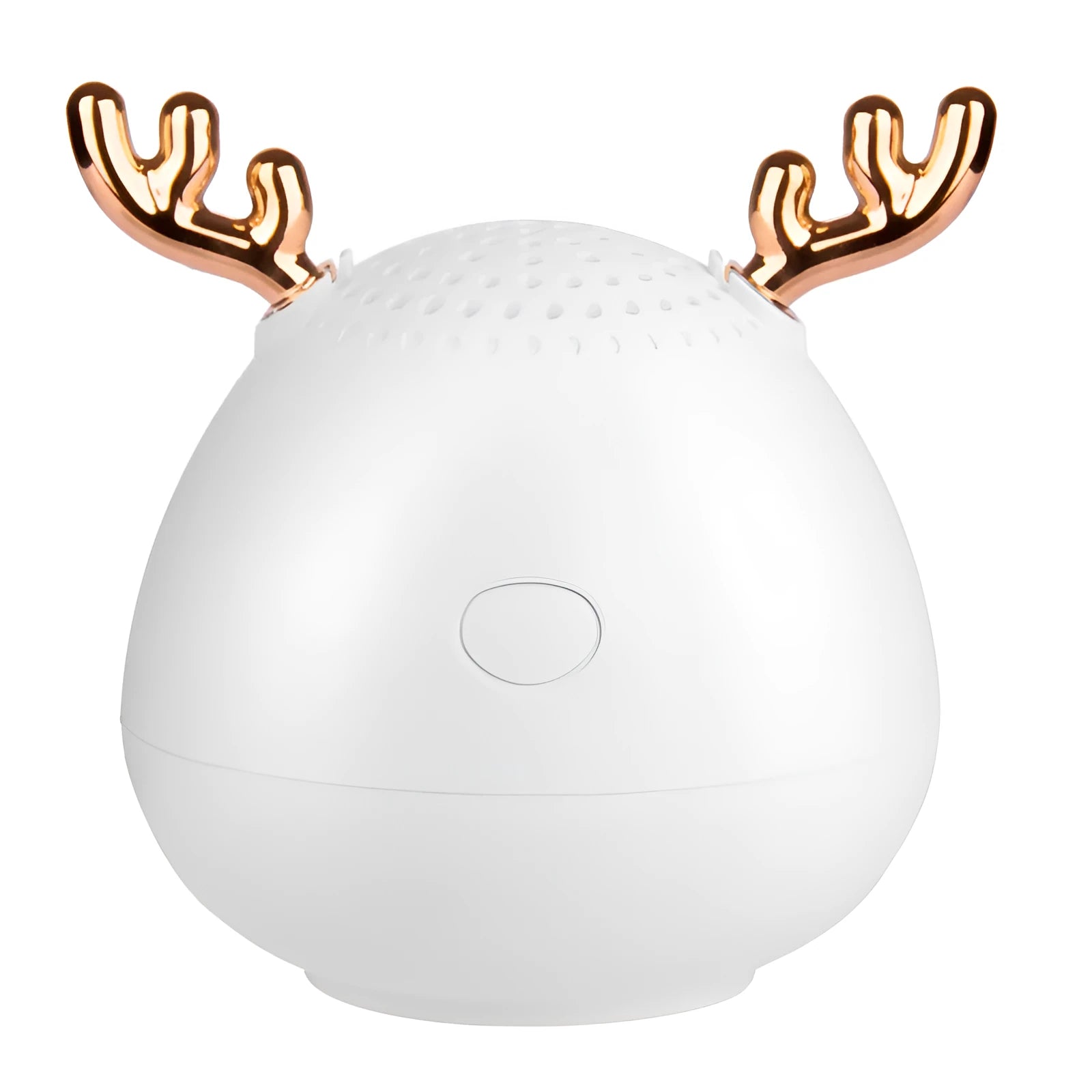 Compact portable Bluetooth speaker in green, pink, or white with USB charging cable
