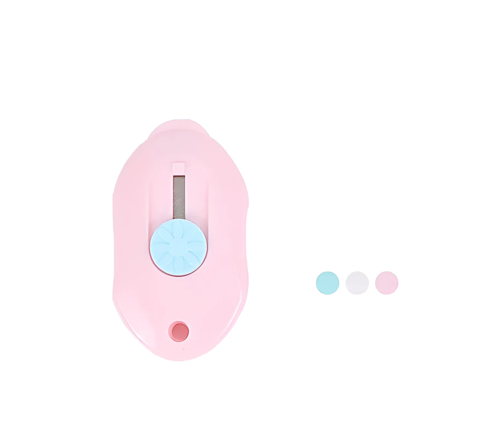 Cartoon-shaped art knife in plastic and metal construction for manual production cutting tasks