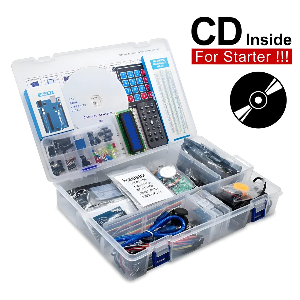 Arduino Improved UNO R3 RFID Starter Kit with 1602 I2C LCD, RFID module, DS1302 clock and white colour option