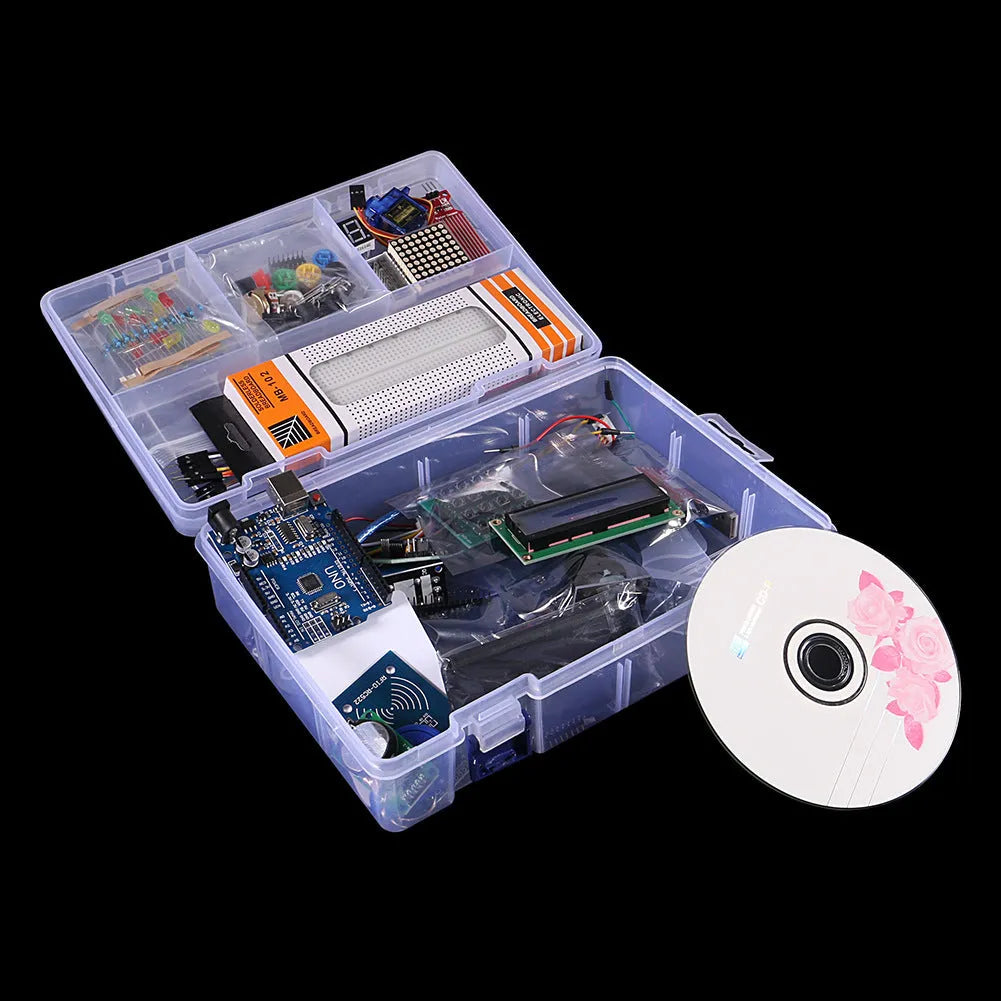 Arduino Improved UNO R3 RFID Starter Kit with 1602 I2C LCD, RFID module, DS1302 clock and white colour option