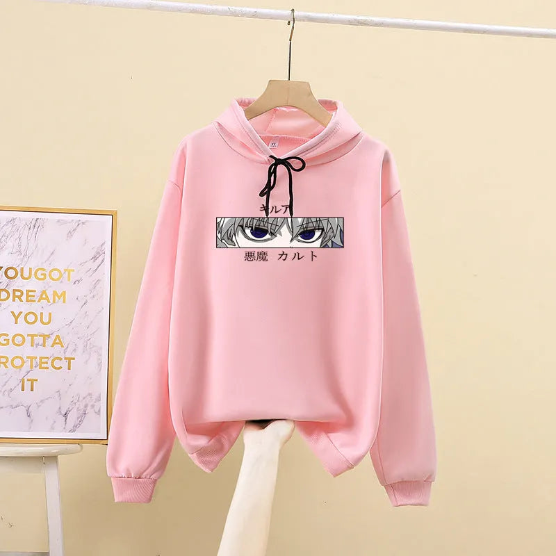 Loose hoodie for women in milk silk fabric, available in black, grey, pink, yellow, sizes S-XXXL