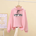 Loose hoodie for women in milk silk fabric, available in black, grey, pink, yellow, sizes S-XXXL