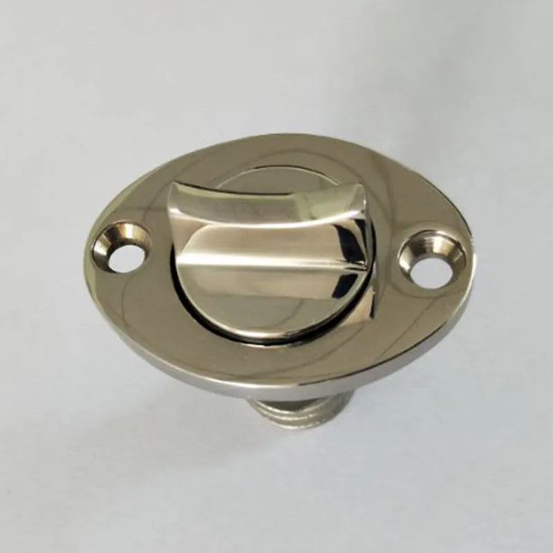 Stainless steel marine water plug for ship and yacht drainage measuring 38mm by 50mm