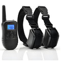 Black waterproof remote control dog training device with ABS construction and adjustable intensity for bark stopping