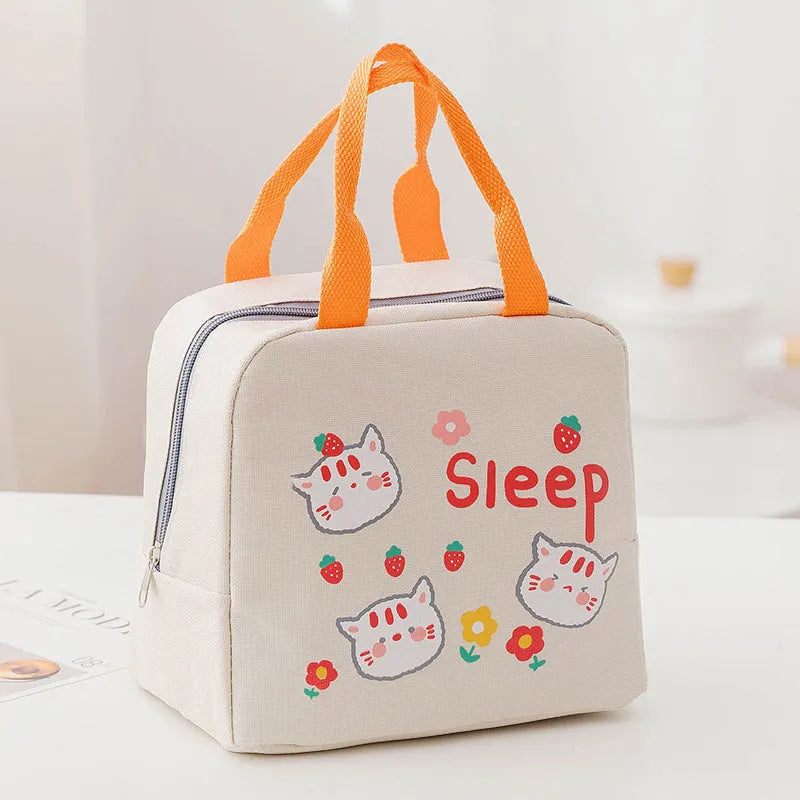 Insulated lunch bag with Oxford cloth construction and thermal protection in multiple colour patterns