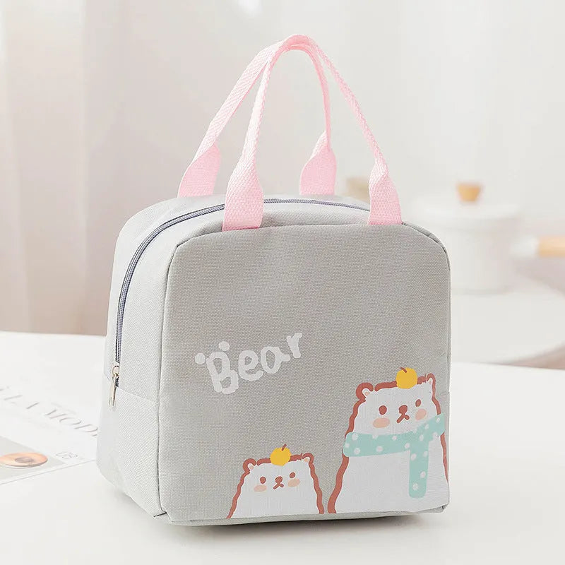 Insulated lunch bag with Oxford cloth construction and thermal protection in multiple colour patterns
