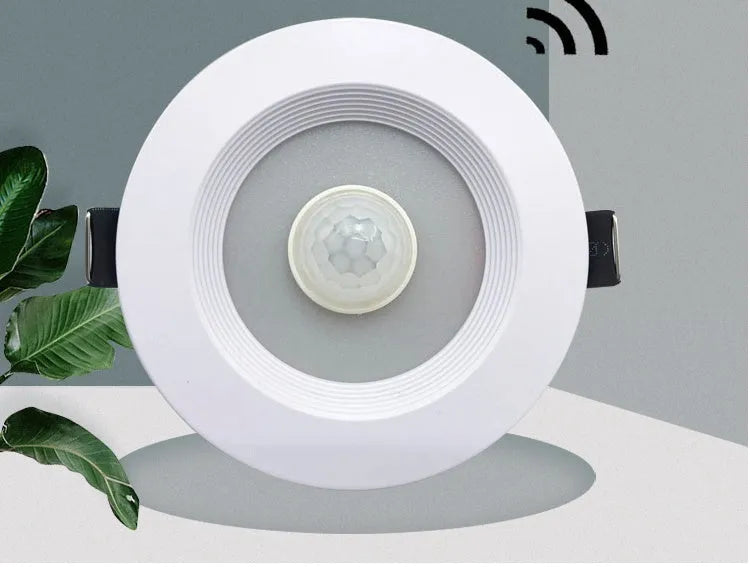 Infrared body sensing LED down light with aluminium housing for automatic ceiling installation