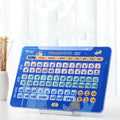 Children's interactive audio wall chart for learning Chinese characters and spelling, showing tablet and Pinyin cards.