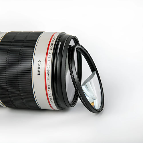 77mm half moon split focus filter for SLR cameras with microfiber cloth and storage bag