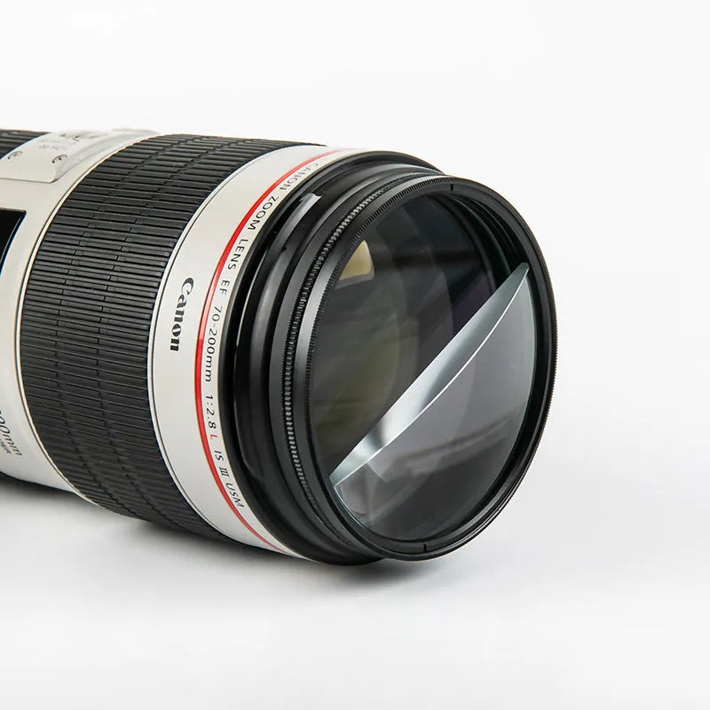 77mm half moon split focus filter for SLR cameras with microfiber cloth and storage bag