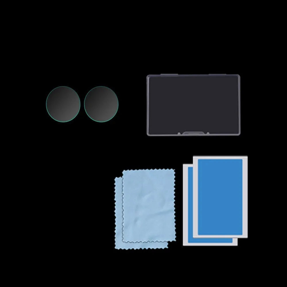 Black tempered glass screen protector for Insta360 ONE X2 camera lens with application tools
