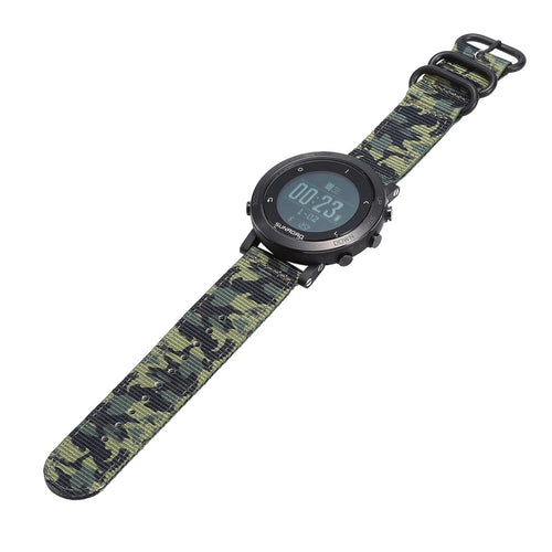 Beidou GPS sports watch with stainless steel bezel showing heart rate monitoring display