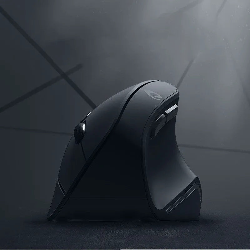 Black 2.4G wireless mouse with USB interface, 1600dpi optical sensor and six buttons, 118.8mm rat-size body