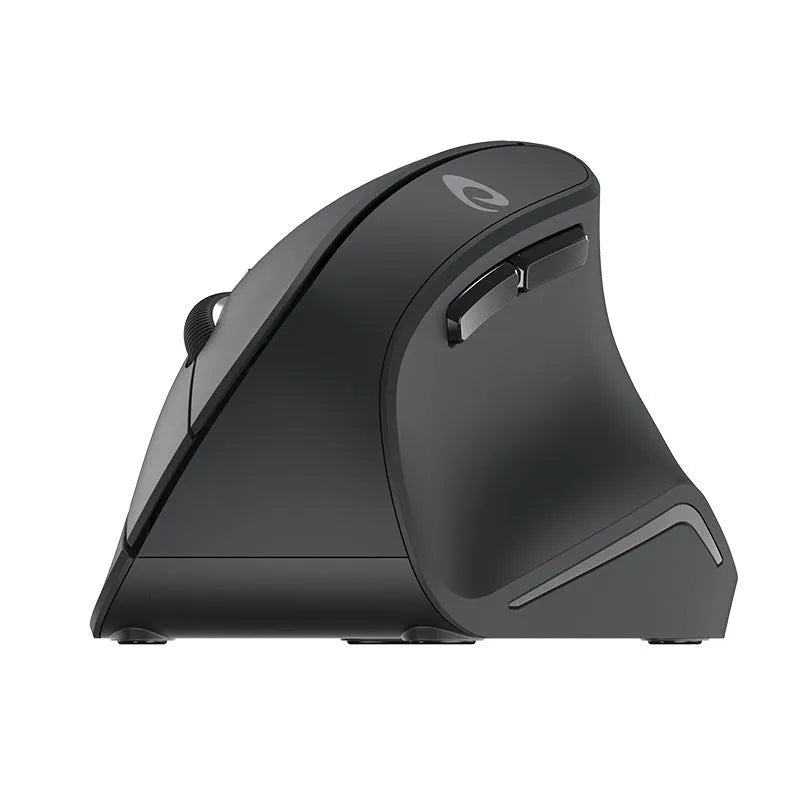 Black 2.4G wireless mouse with USB interface, 1600dpi optical sensor and six buttons, 118.8mm rat-size body