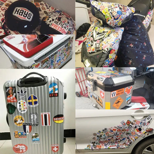 100 mixed graffiti and cartoon stickers, self-adhesive, 6cm to 12cm, for smooth surfaces