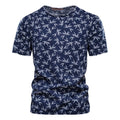 Casual slim-fit cotton T-shirt for men with dot print pattern in white colour