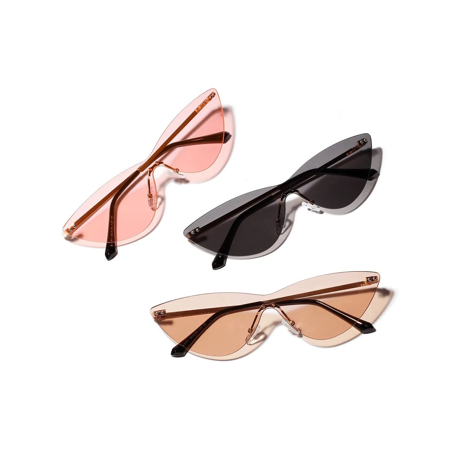 Brown vintage-style metal frame sunglasses with UV400 protective lenses for adults