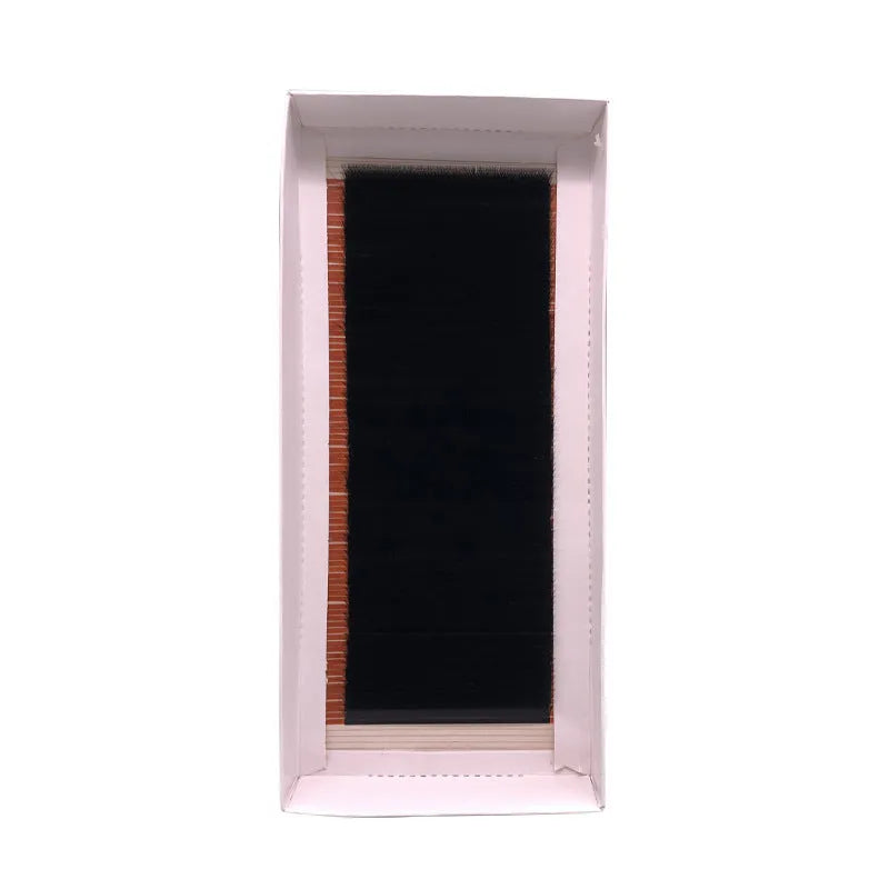 YY semi-finished eyelashes 3D flowering imported fiber lash extensions on a tray with multiple curl and length options