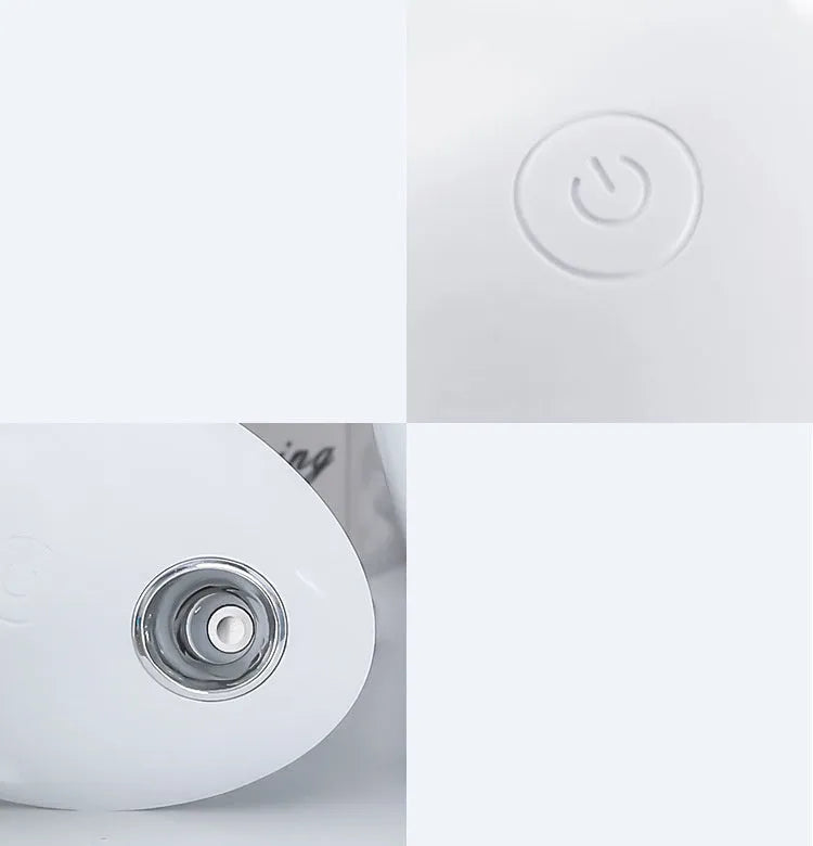 Silent USB-powered round aromatherapy spray humidifier in white colour with 800ml water tank