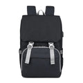 New style double shoulder mommy bag in black with USB port and large capacity