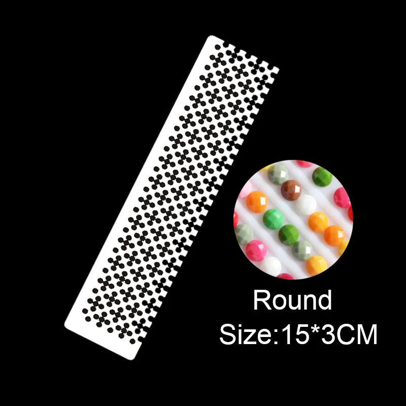 Stainless steel diamond painting grid ruler with square and round grid pattern options.