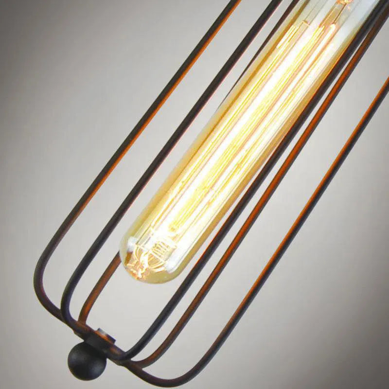 Brown iron Nordic retro gladiator chandelier with a fishing line design.
