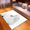 Rectangular 100x150cm polyester fibre household animal rug with cartoon anime pattern, machine washable