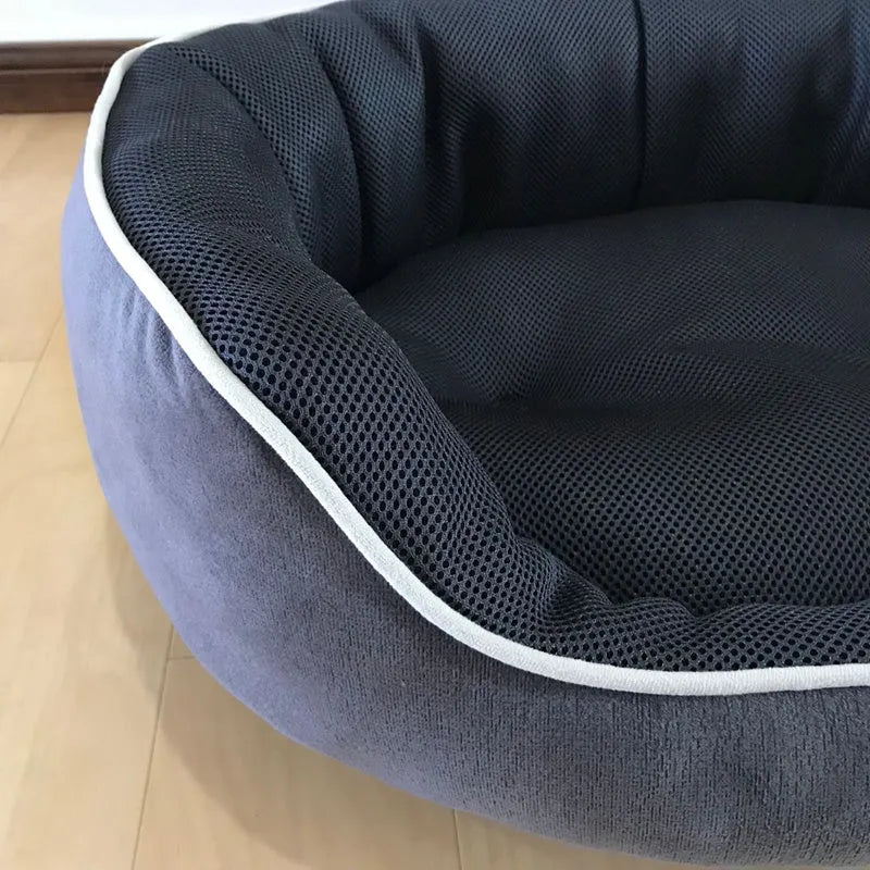 Summer cool pet kennel for dogs and cats, brown cotton filling, mesh options, available in multiple colours and sizes.
