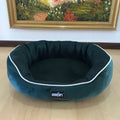 Summer cool pet kennel for dogs and cats, brown cotton filling, mesh options, available in multiple colours and sizes.