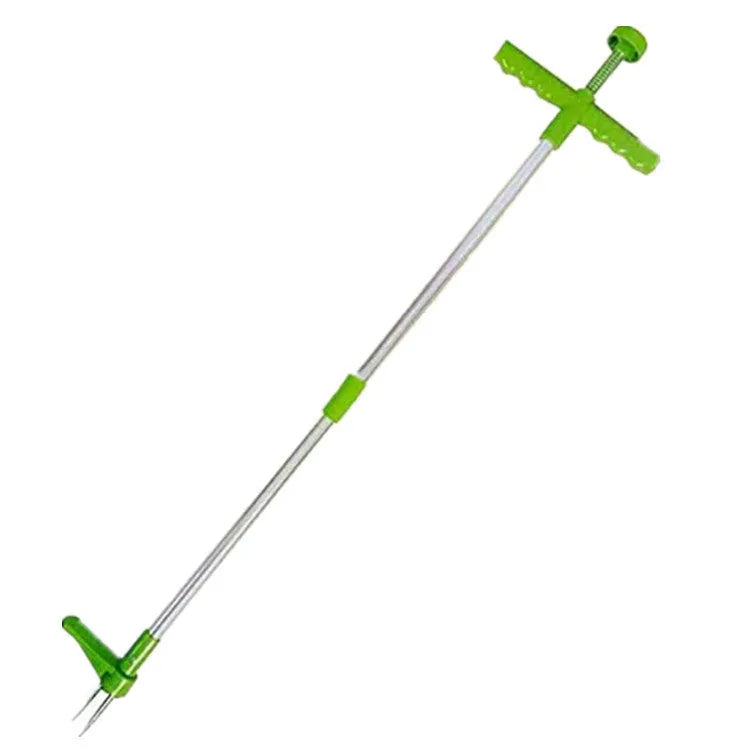 Aluminium handle manual weed puller garden tool on soil