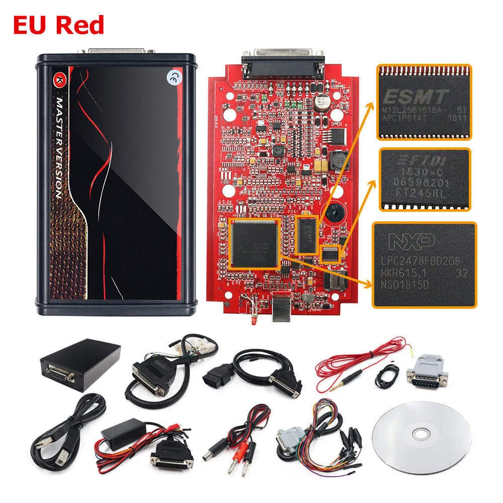 Black KESS V2 car computer diagnostic instrument with unlimited point flashing capability for European vehicles